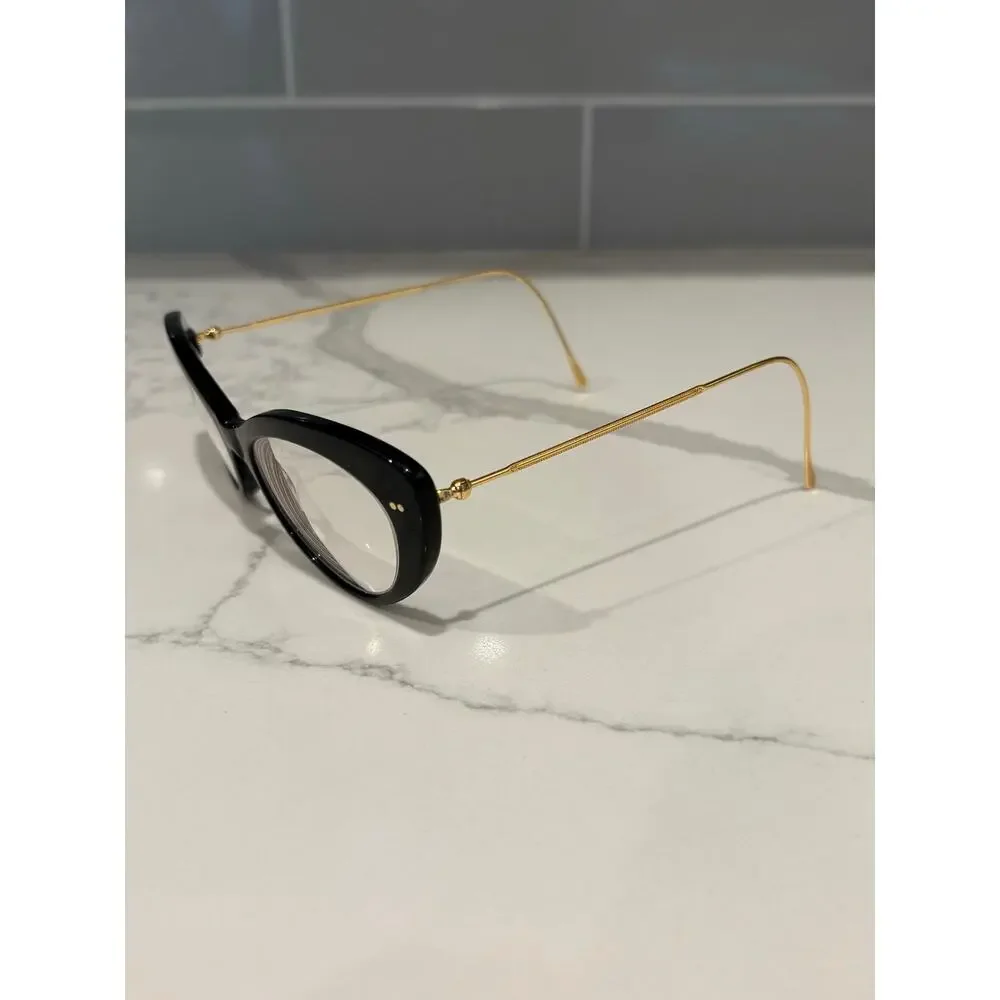 illesteva Beth Black Cat Eye‎ Gold Frame Glasses Made in Italy EUC